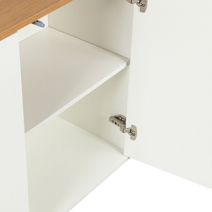 Hjh Living Kelo S Sideboard Kommode Aufbewahrung 160 X 40 X 76 Cm Weiß Eiche B-Ware - 4064323037989