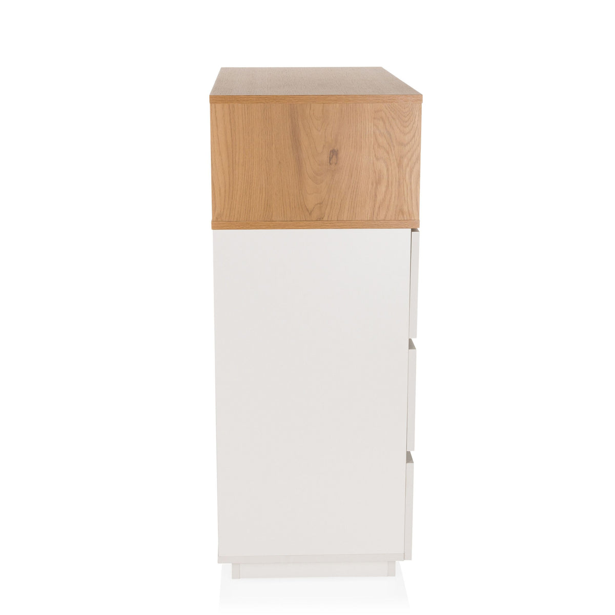 hjh LIVING Kommode Sideboard MELMO K Weiß Eiche Schlafzimmer Wohnzimmer - 4064323038153