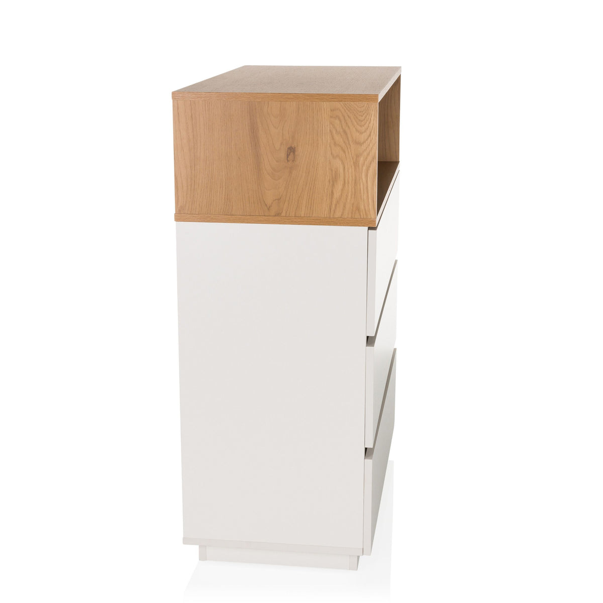 hjh LIVING Kommode Sideboard MELMO K Weiß Eiche Schlafzimmer Wohnzimmer - 4064323038153