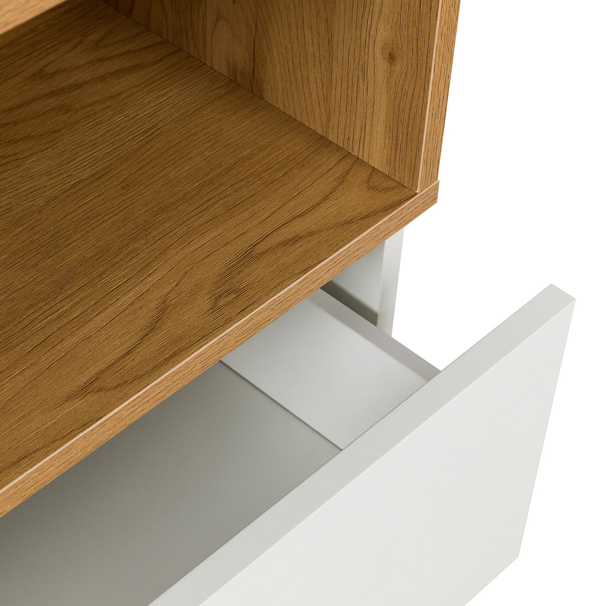 hjh LIVING Kommode Sideboard MELMO K Weiß Eiche Schlafzimmer Wohnzimmer - 4064323038153