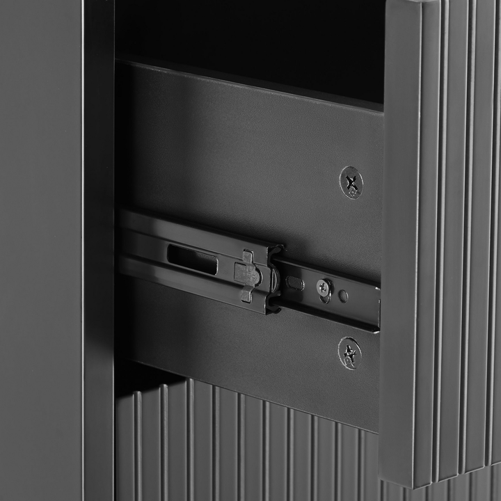 Karby K Kommode Mit 4 Schubladen Schubladenschrank Stauraumkommode Schwarz B-Ware