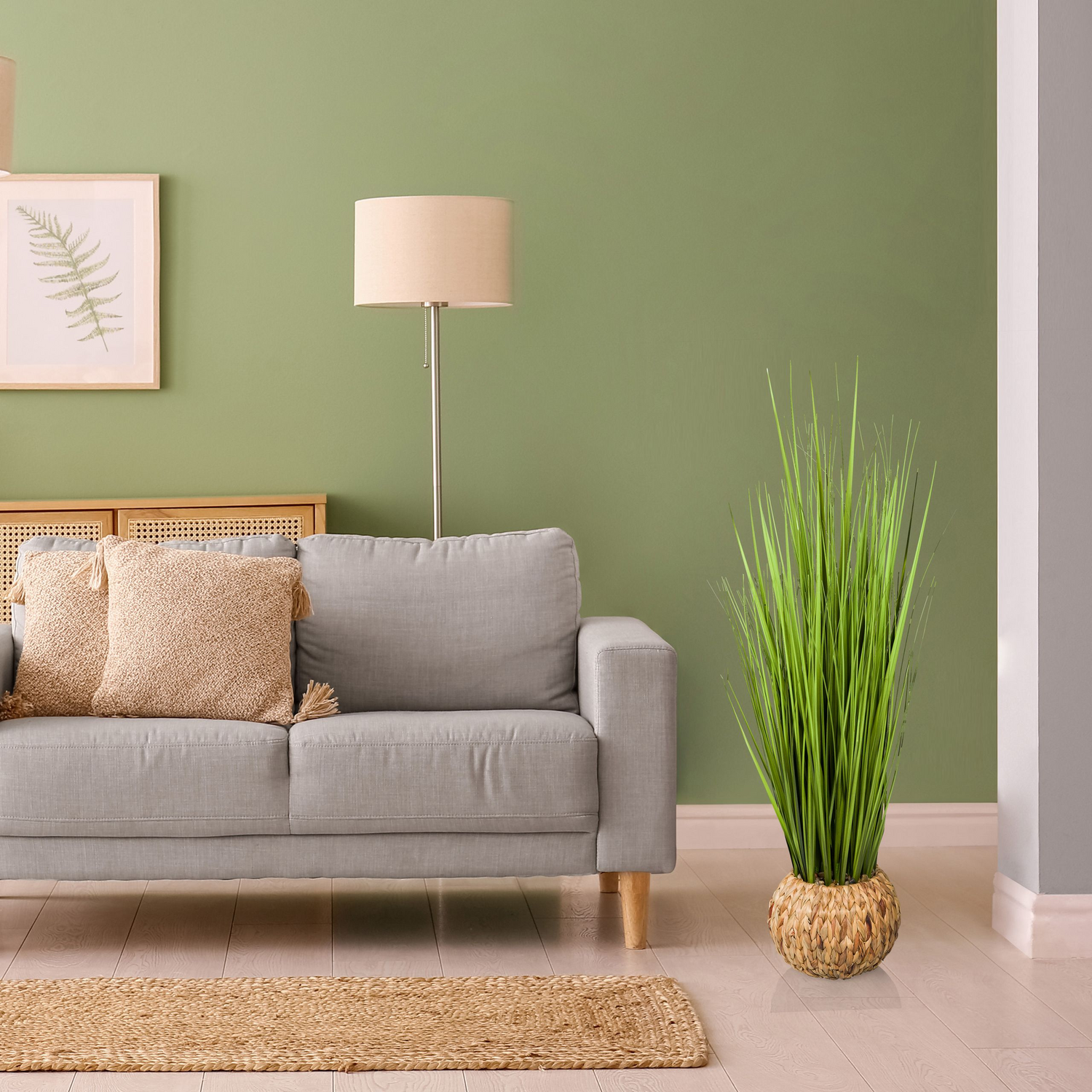 B-Ware Hjh Office Cortaderia Kunstpflanze Dekopflanze Pampasgras Natur