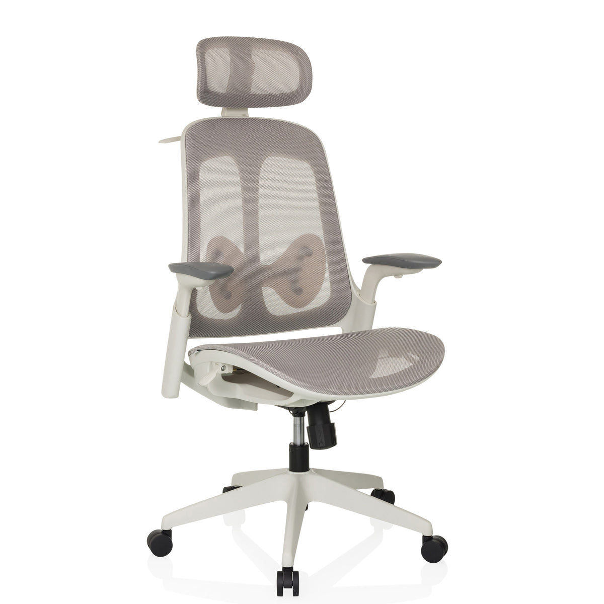 hjh OFFICE Bürostuhl Drehstuhl Stuhl Netzstoff grau ARCEO M Kopfstütze - 4064323038740