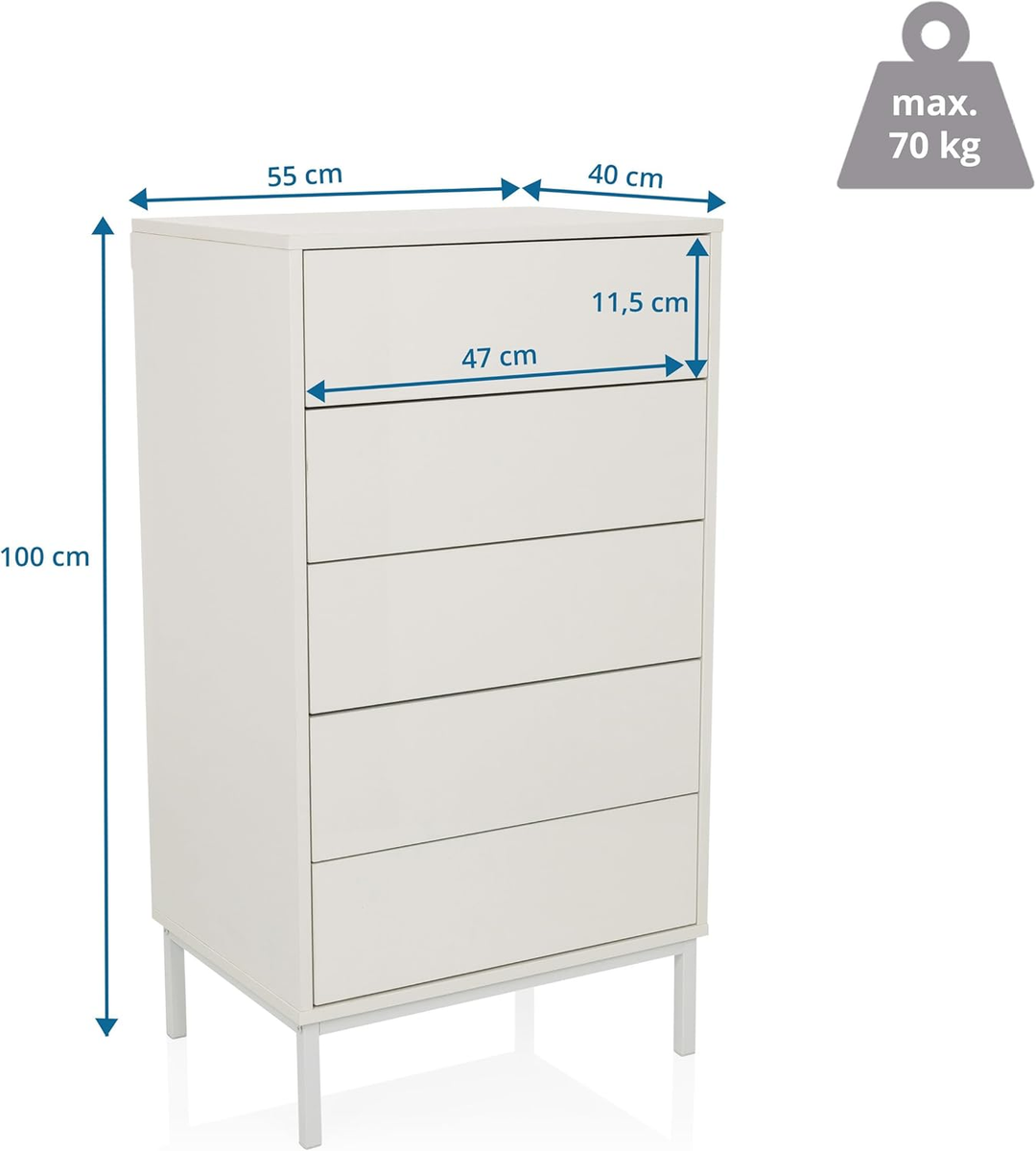 Hjh Living Kommode Sideboard Bjordal Mdf Platte Melaminbeschichtung Stauraum B-Ware - 4064323045298