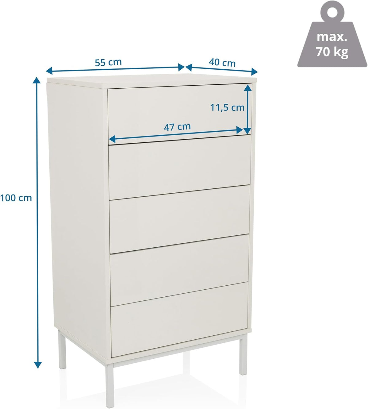hjh LIVING Kommode Sideboard BJORDAL MDF Platte Melaminbeschichtung Stauraum623 - 4064323045298