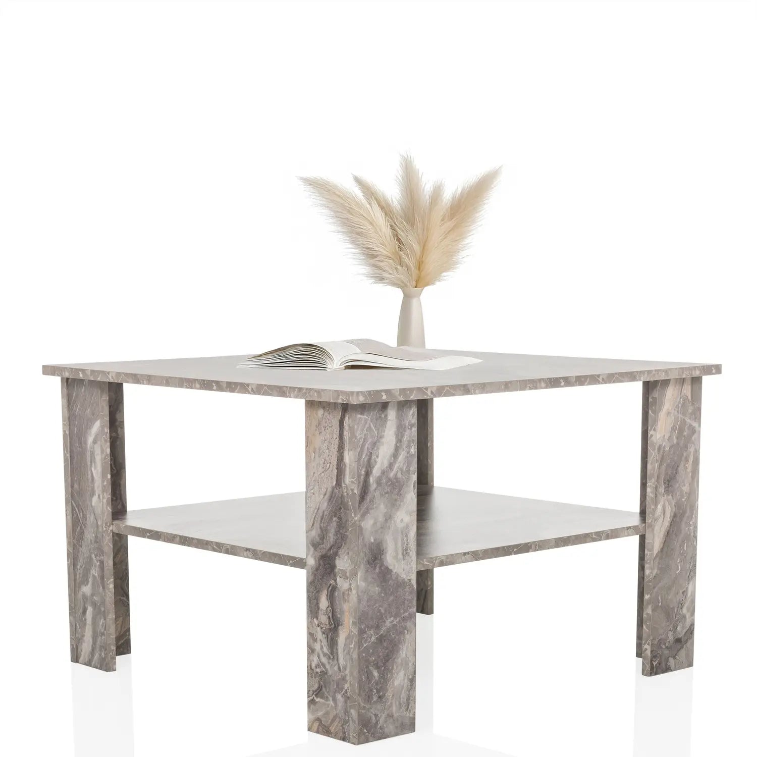 B-Ware Hjh Living Tisch Couchtisch Beistelltisch Bismo Grau Marmoroptik 70x70 Cm Modern - 4064323045380