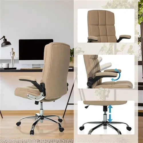 B-Ware My Buero Chefsessel Bürostuhl Home Office Relax Wd 100 Stoff Armlehnen Beige - 4064323106197