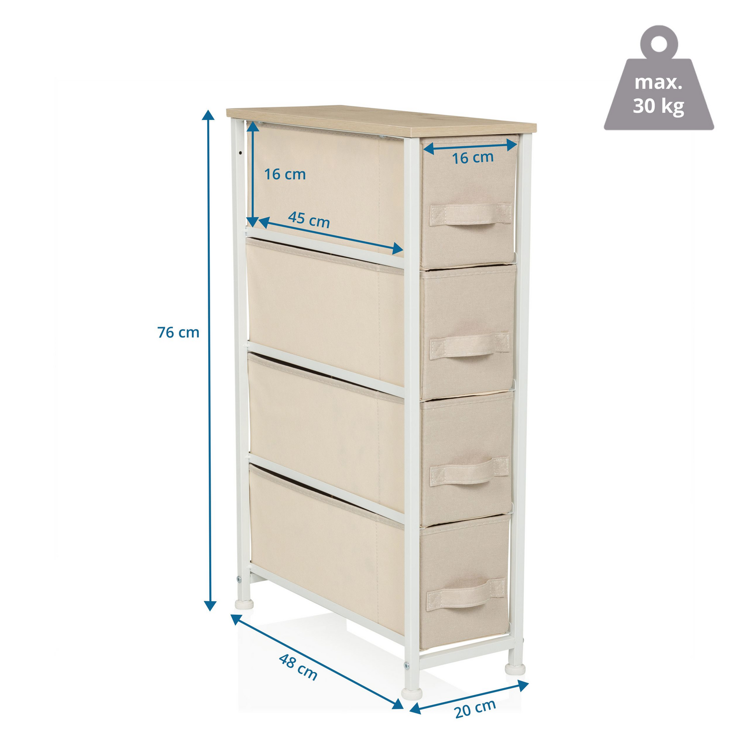 Hjh Living Foldress S   Kommode Sideboard Schubladenkommode Möbel Schrank Beige B-Ware - 4064323106210