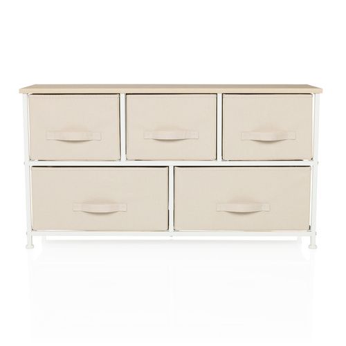 hjh LIVING FOLDAR - Kommode Sideboard Schubladenkommode Möbel Schrank Beige - 4064323106234