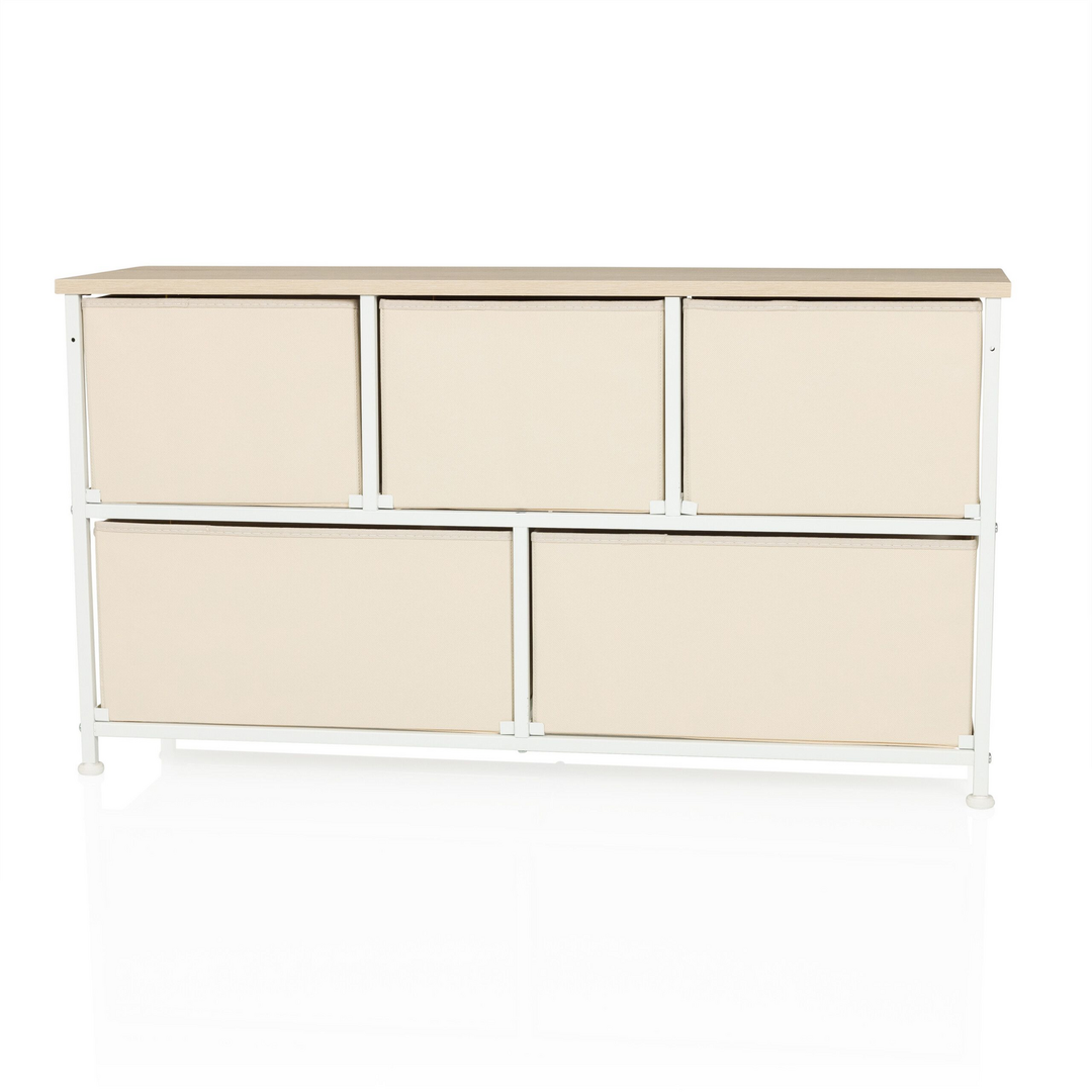 Hjh Living Foldar   Kommode Sideboard Schubladenkommode Möbel Schrank Beige  B-Ware