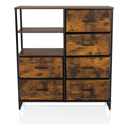 Hjh Living Ragala   Kommode Sideboard Schubladenkommode Möbel Räuchereiche B-Ware - 4064323106272