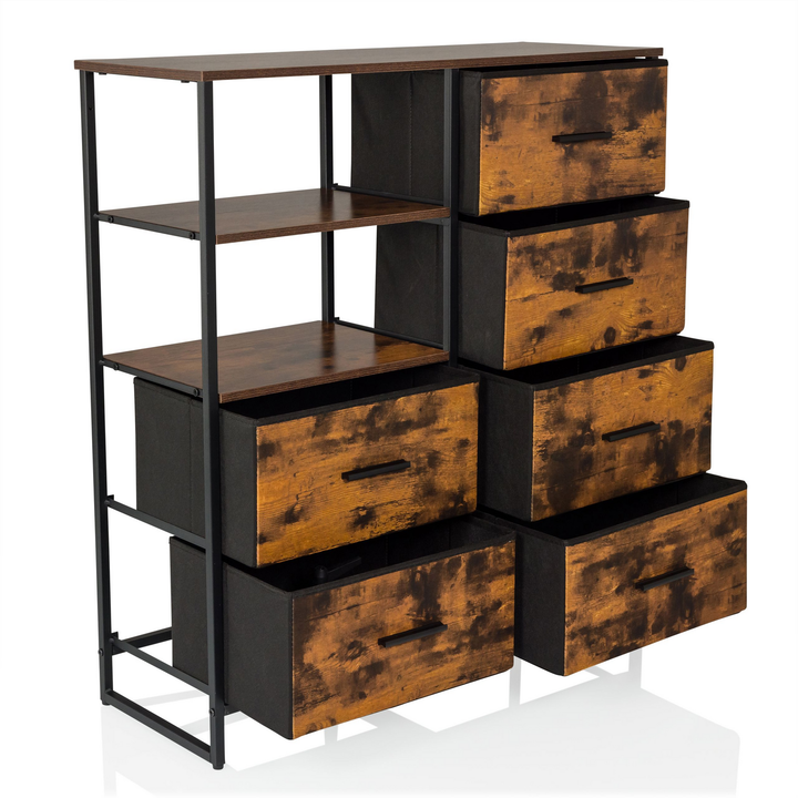 Hjh Living Ragala   Kommode Sideboard Schubladenkommode Möbel Räuchereiche B-Ware - 4064323106272