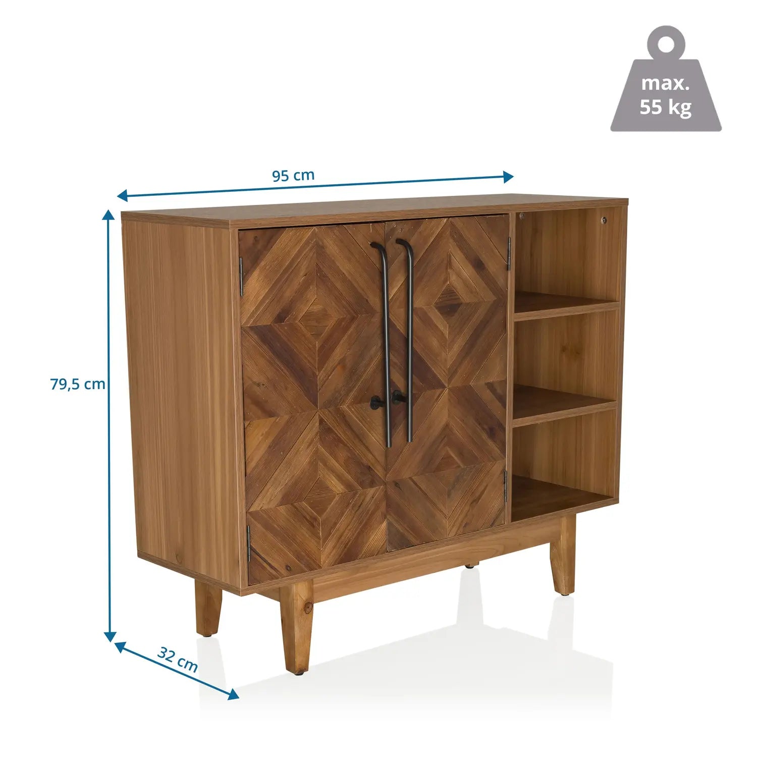 B-Ware Hjh Living Kommode Sideboard Highboard Holz Dunkel Santjago Wood L 95x32x79,5 Cm - 4064323106388