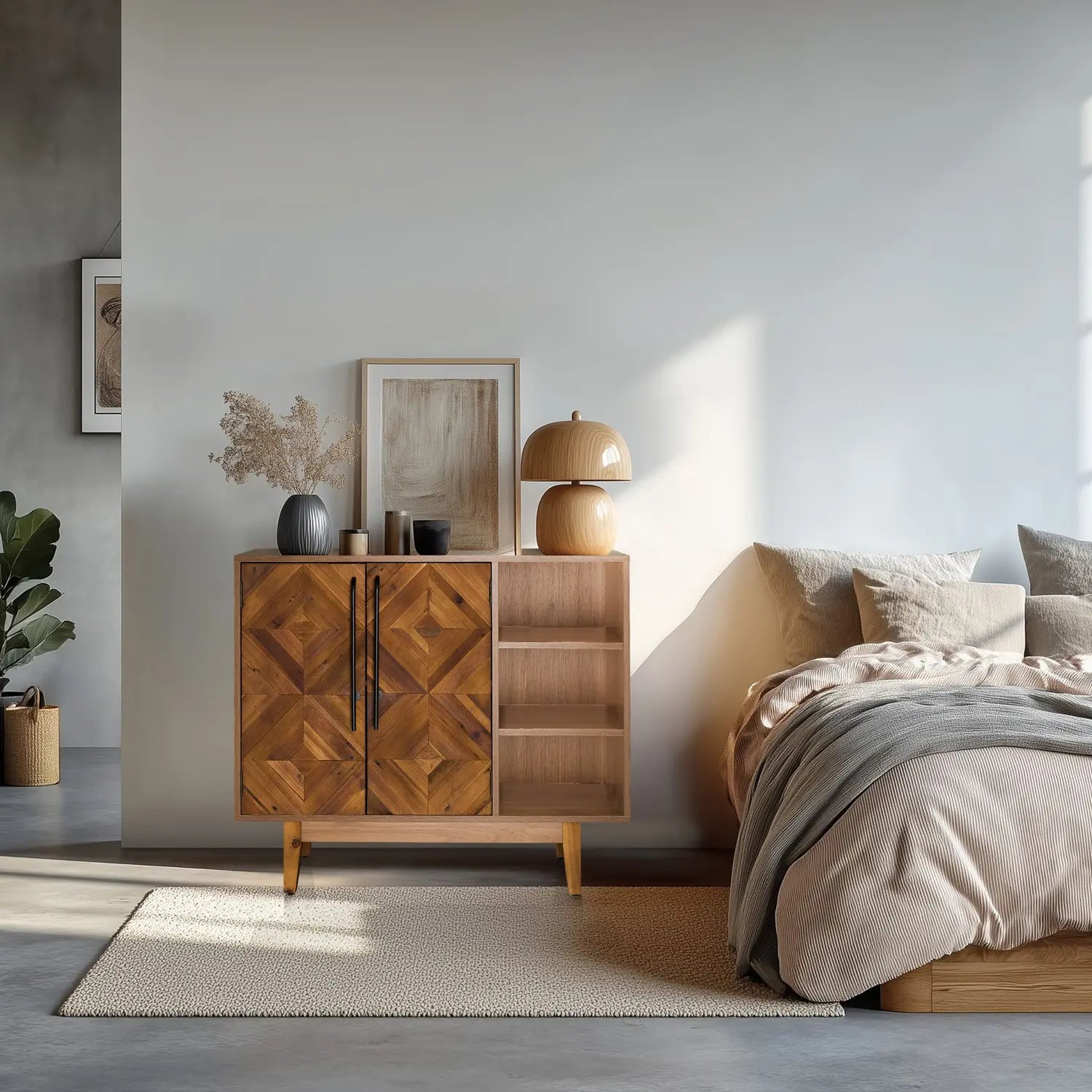 B-Ware Hjh Living Kommode Sideboard Highboard Holz Dunkel Santjago Wood L 95x32x79,5 Cm - 4064323106388