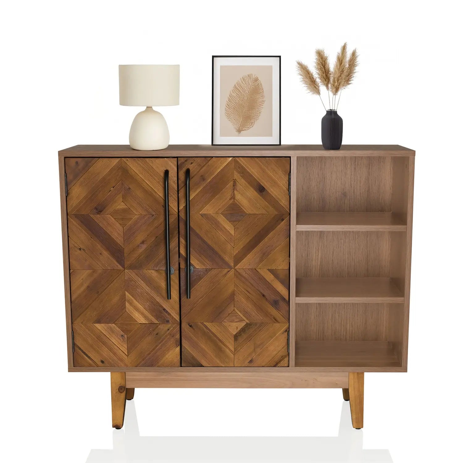B-Ware Hjh Living Kommode Sideboard Highboard Holz Dunkel Santjago Wood L 95x32x79,5 Cm - 4064323106388
