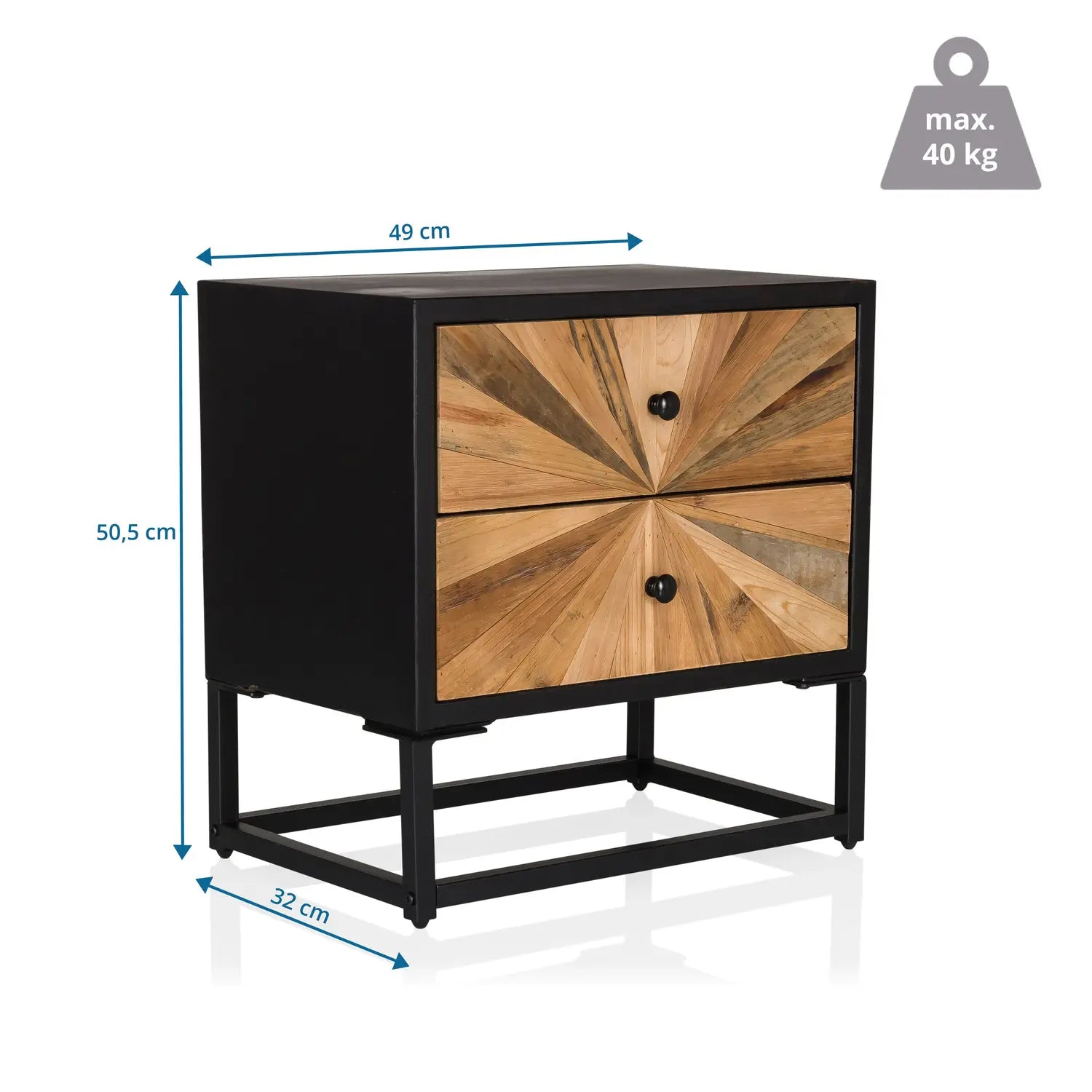 B-Ware Hjh Living Sideboard Kommode Santjago Black Sun S Holz Beistelltisch - 4064323106425
