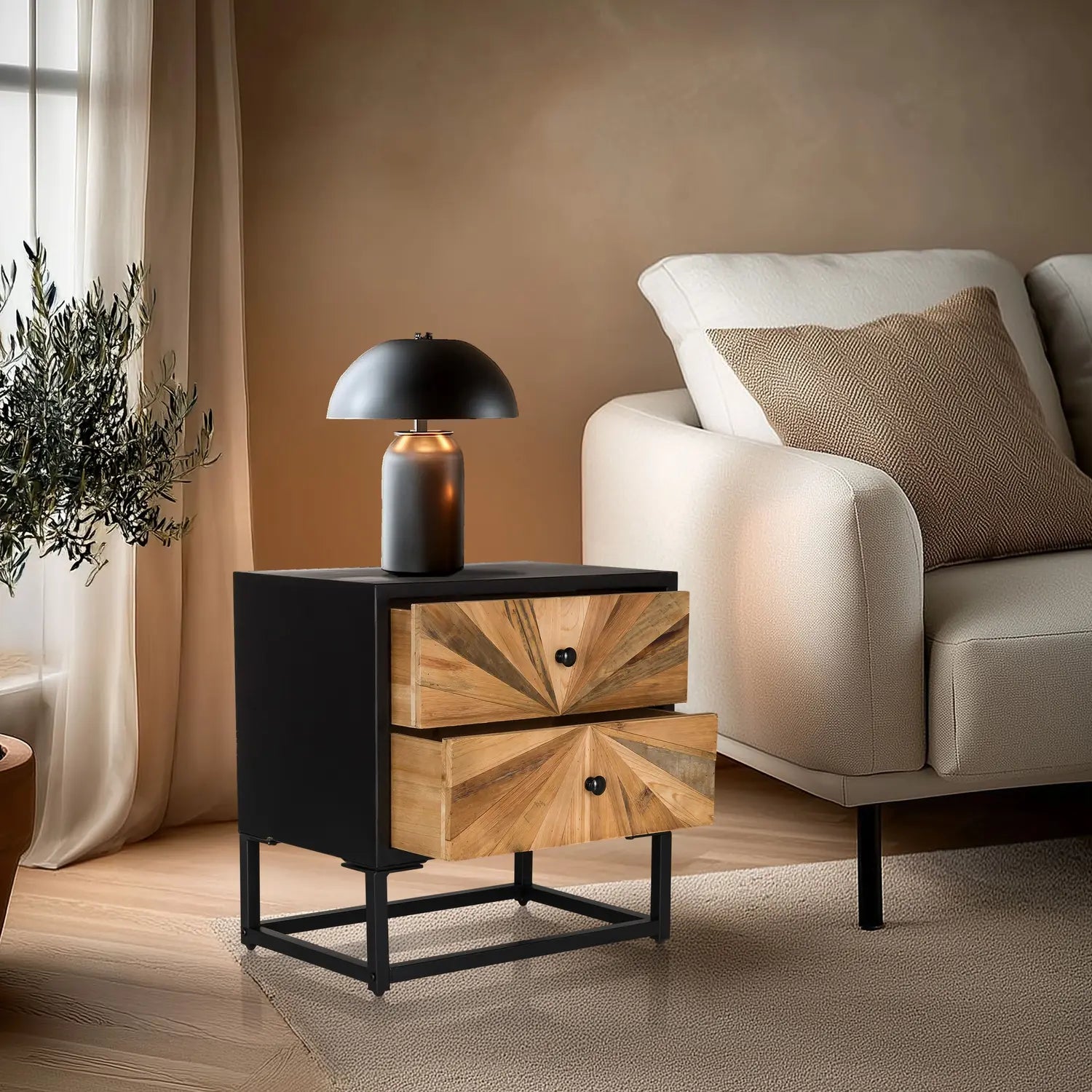 B-Ware Hjh Living Sideboard Kommode Santjago Black Sun S Holz Beistelltisch - 4064323106425