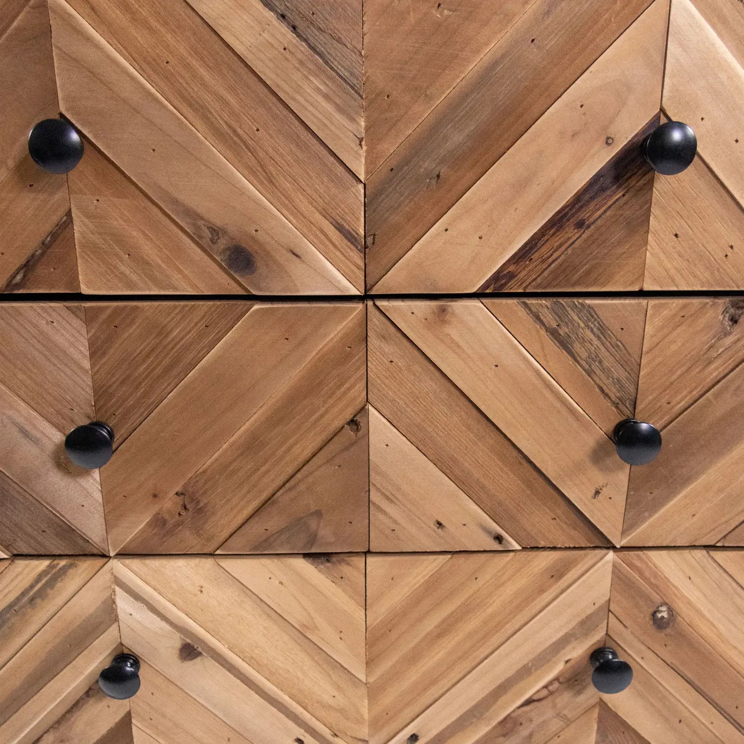 B-Ware Hjh Living Kommode Sideboard Holz Eisen Schwarz Braun 3 Schubladen Santjago - 4064323106432