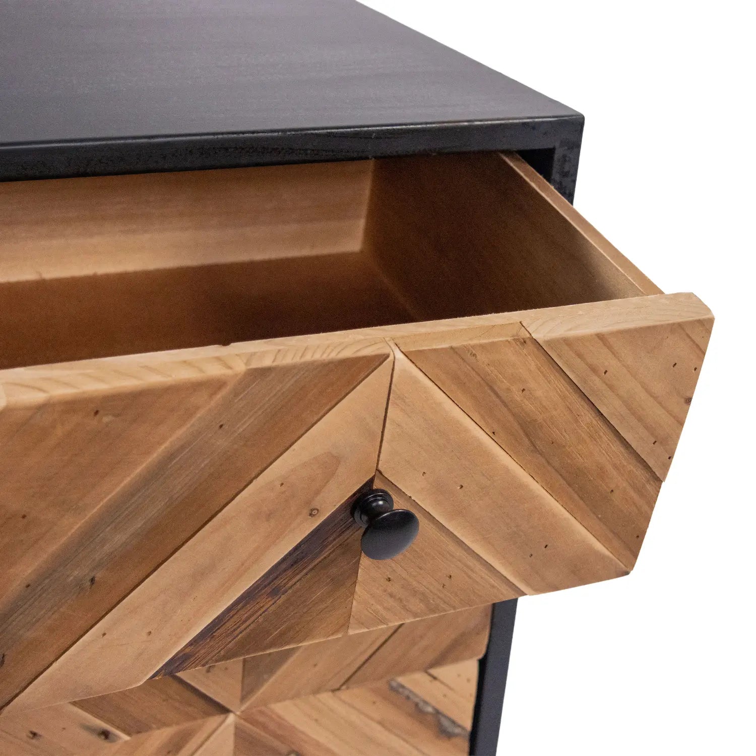 B-Ware Hjh Living Kommode Sideboard Holz Eisen Schwarz Braun 3 Schubladen Santjago - 4064323106432