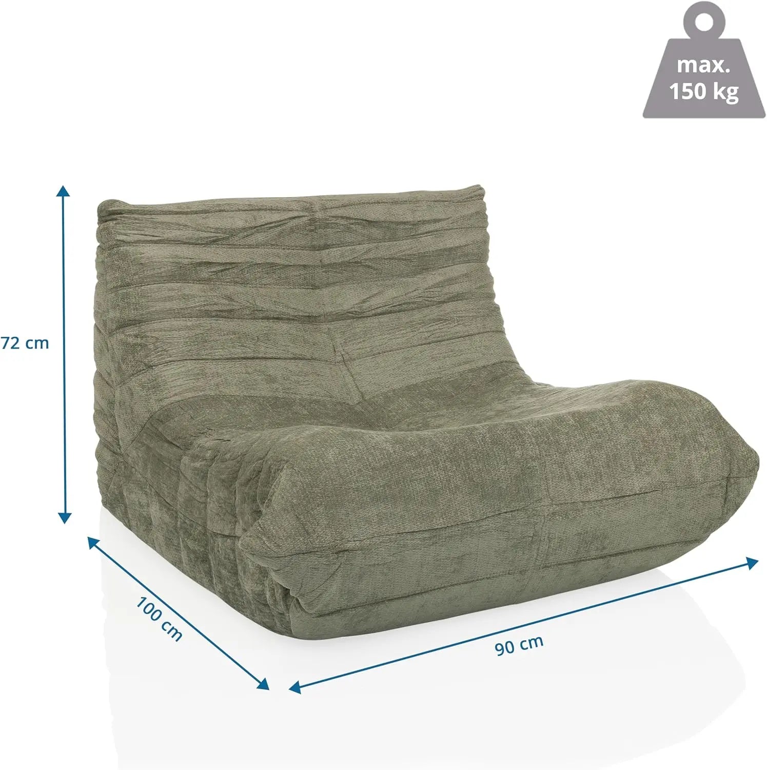 B-Ware Hjh Living Loungesessel Sitzolo Sessel Sitzgelegenheit Stoff Salbei Relaxmöbel - 4064323106562