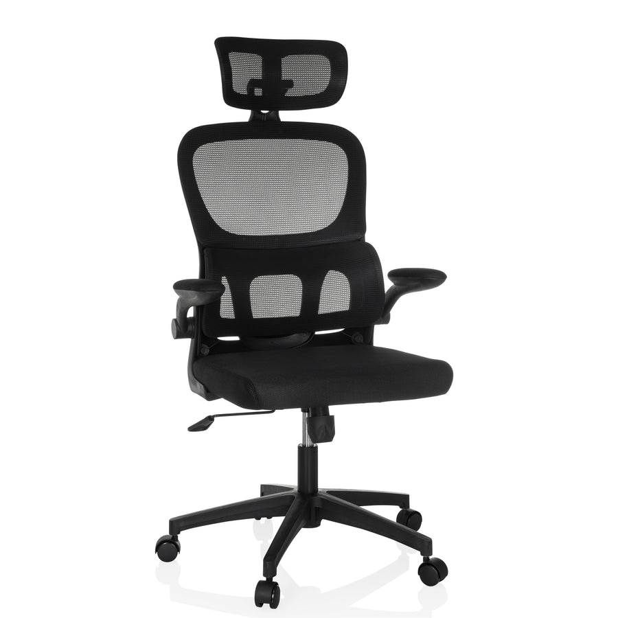 Mybuero Bürostuhl Drehstuhl Schreibtischstuhl Schwarz Netzstoff Lordosenstütze B-Ware - 4064323106579