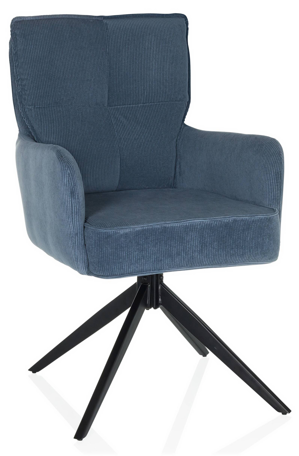 Hjh Living Esszimmerstuhl Drehstuhl Tarugo Stuhl Blau Stoff Bürostuhl B-Ware