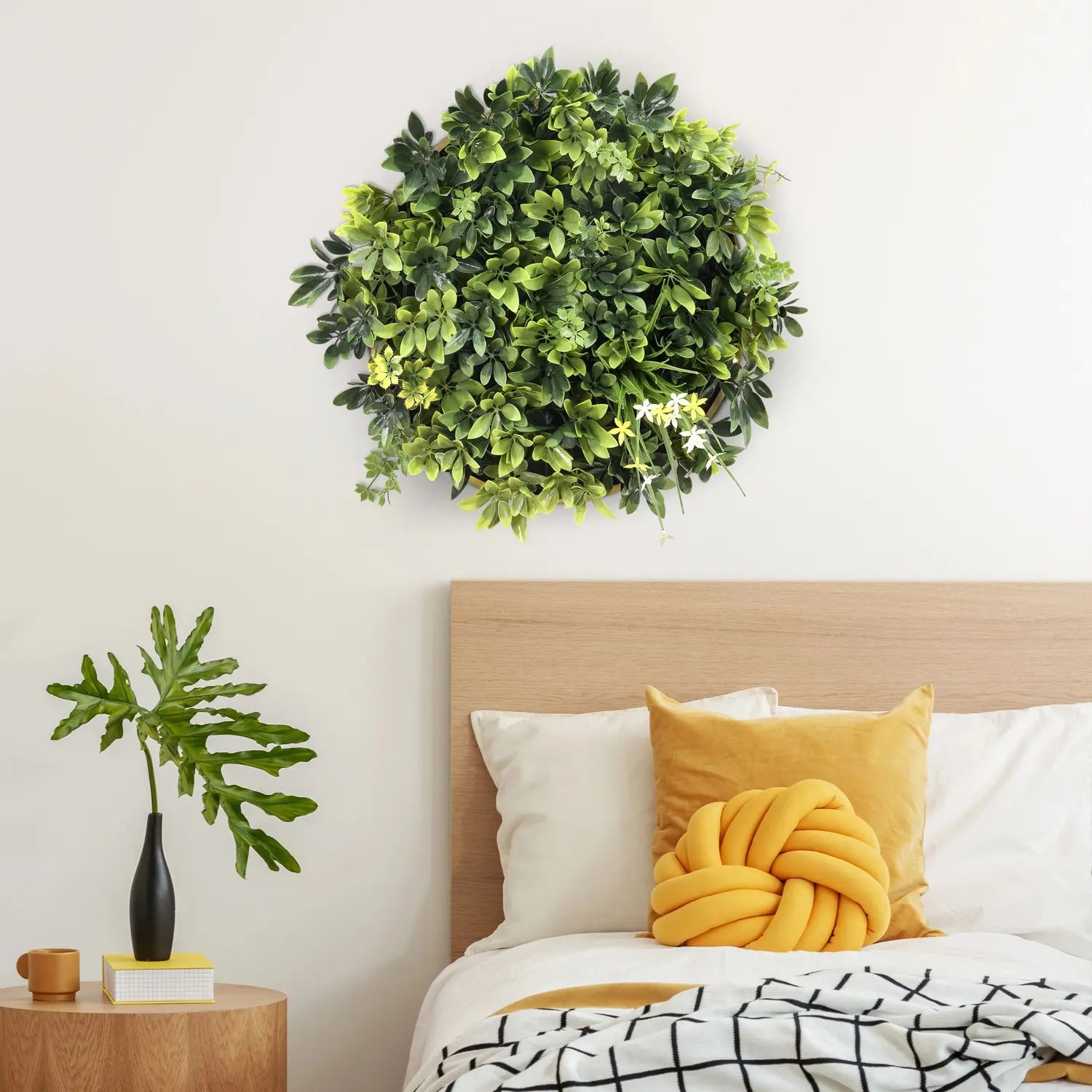 B-Ware Hjh Living Pflanzenmatte Pflanzenwand Leafluxe Wall 2 Grün Polyethylen Narzissen - 4064323106807