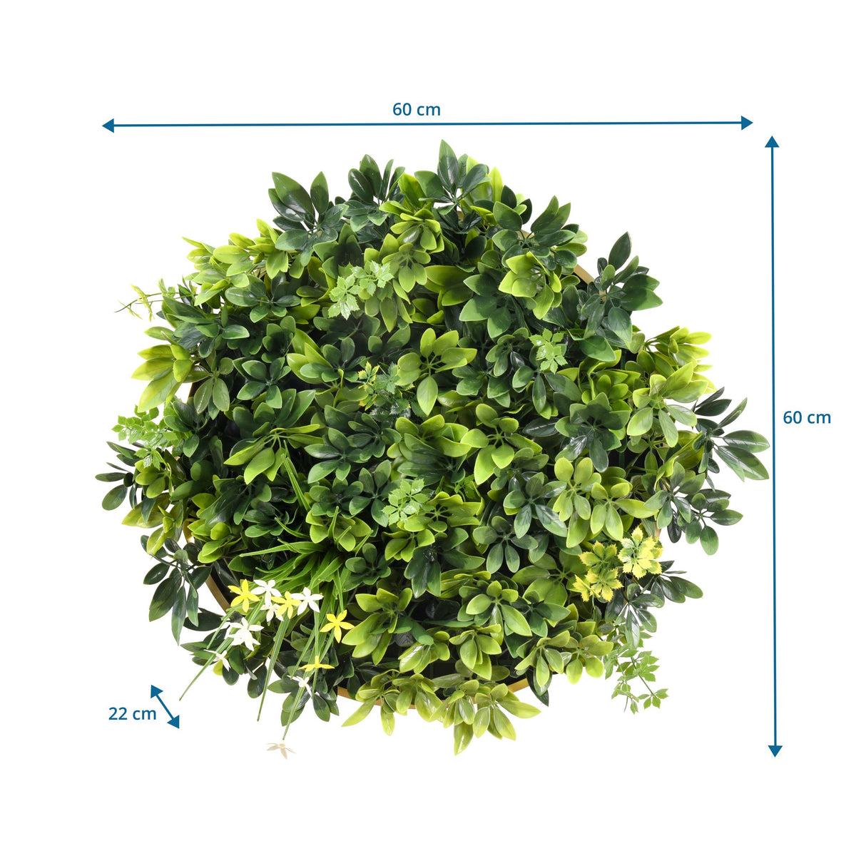 hjh LIVING Pflanzenmatte Pflanzenwand LEAFLUXE WALL 2 Grün Polyethylen Narzissen - 4064323106807