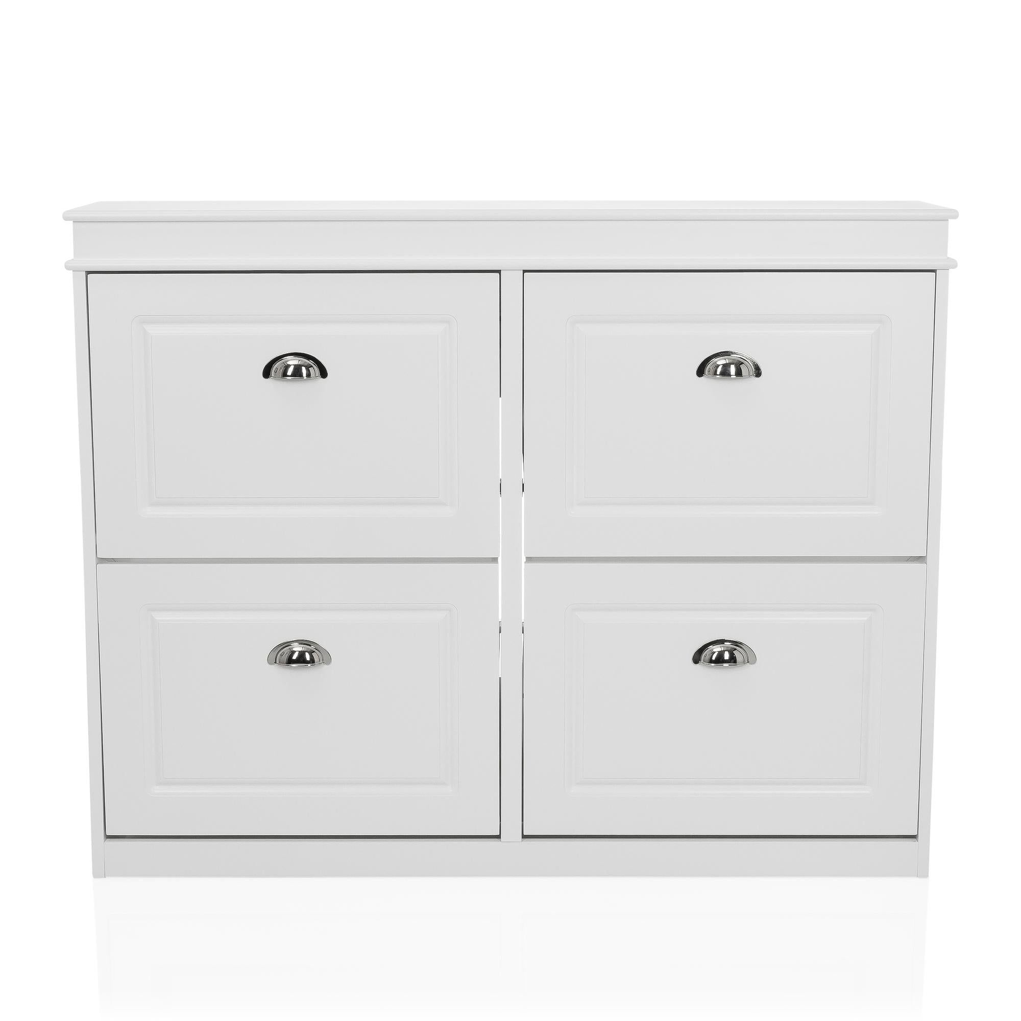 hjh LIVING Schuhschrank Garderobenschrank ESTHA MDF lackiert Aufbewahrung Klappe - 4064323107071