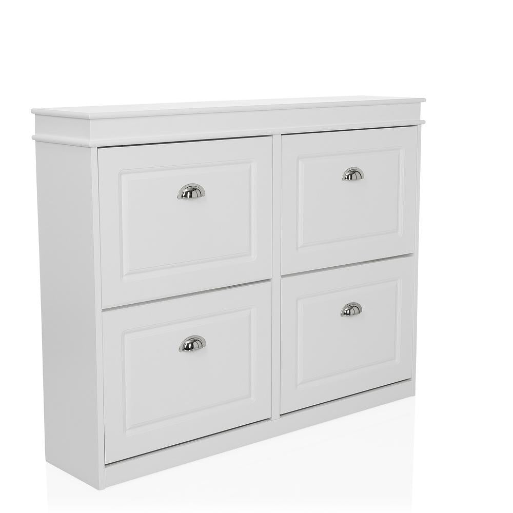 hjh LIVING Schuhschrank Garderobenschrank ESTHA MDF lackiert Aufbewahrung Klappe - 4064323107071