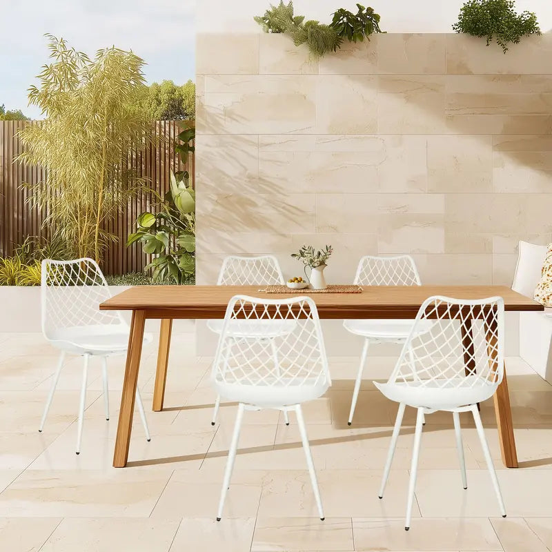 B-Ware Hjh Living Outdoorstuhl Gartenstuhl Stuhl Esszimmerstuhl Kunststoff Weiß 2 Stück - 4064323107156