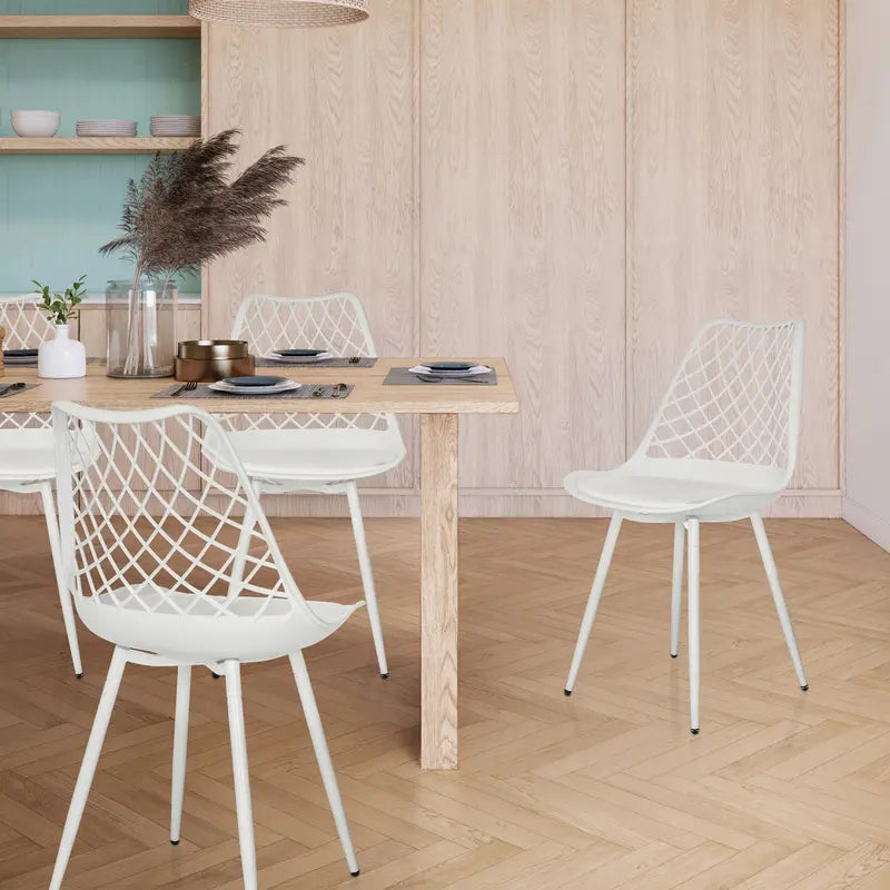 B-Ware Hjh Living Outdoorstuhl Gartenstuhl Stuhl Esszimmerstuhl Kunststoff Weiß 2 Stück - 4064323107156