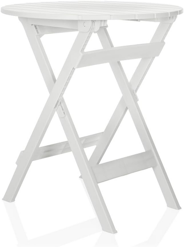 Hjh Living Outdoor Klapptisch Terrassentisch Travano T ø 62 Cm Weiß B-Ware - 4064323107224