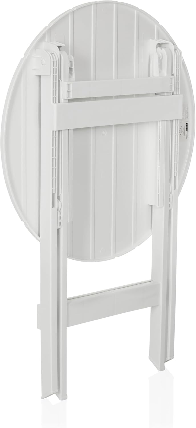 hjh LIVING Outdoor Klapptisch Terrassentisch TRAVANO T Ø 62 cm weiß - 4064323107224