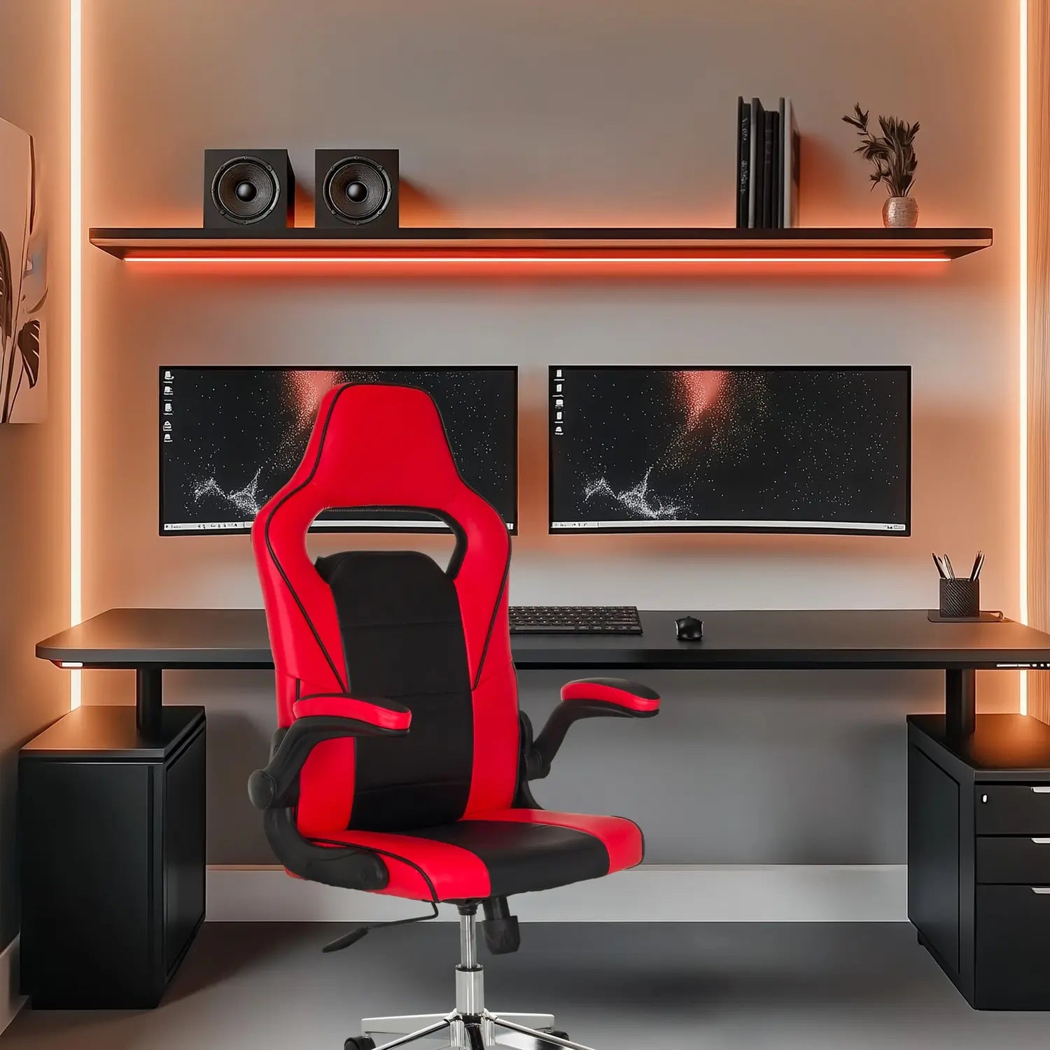 B-Ware Mybuero Gamingstuhl Bürostuhl Game Sport Pro Kunstleder Klappbare Armlehnen  - 4064323107286
