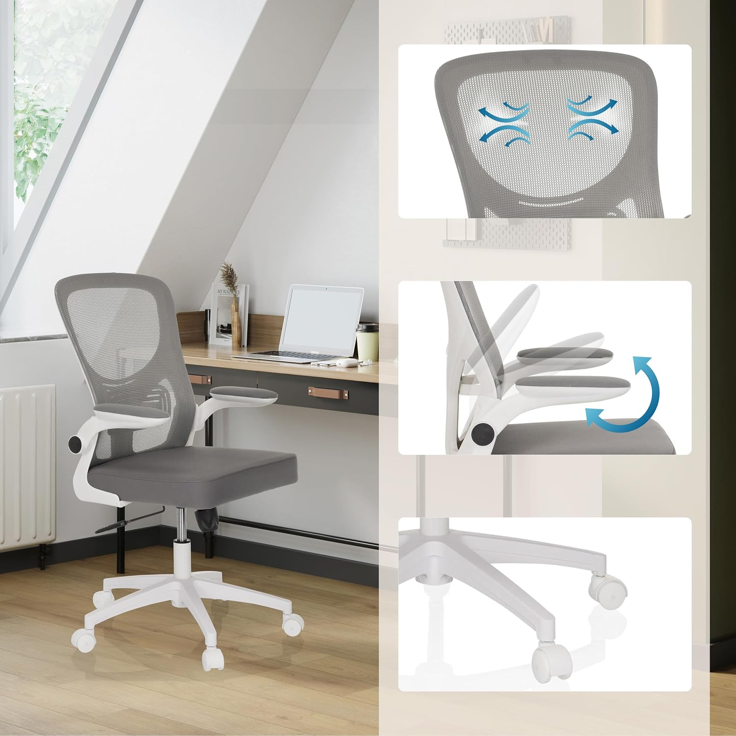 B-Ware Hjh Office Home Office Bürostuhl Drehstuhl Stuhl Belio W Grau Siehe Text - 4064323107293