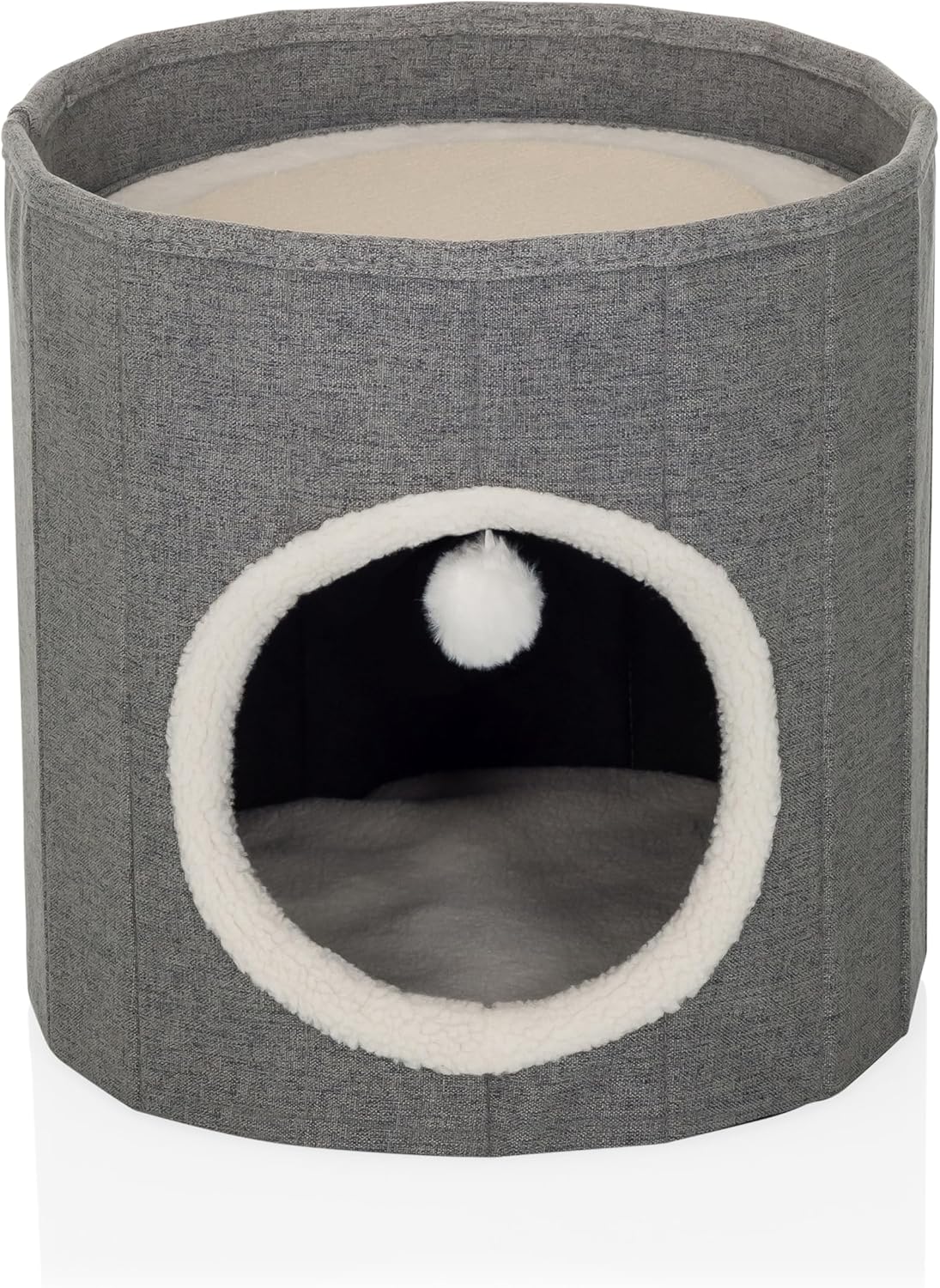 hjh LIVING PAWY R Katzenhöhle Haus Katzenbett Katzenmöbel 38x38x38 cm grau - 4064323107422