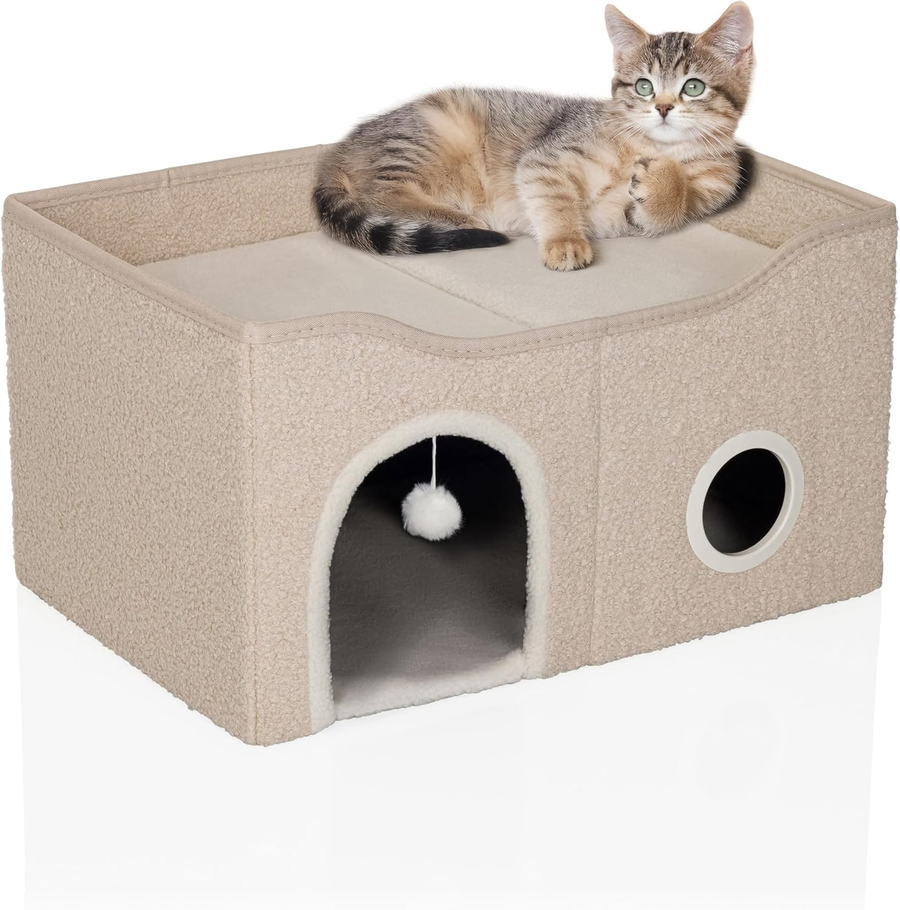 Hjh Living Katzenhöhle Schlafplatz Katzenbett Pawy Eb 62 X 41 X 33 Cm Beige B-Ware - 4064323107446