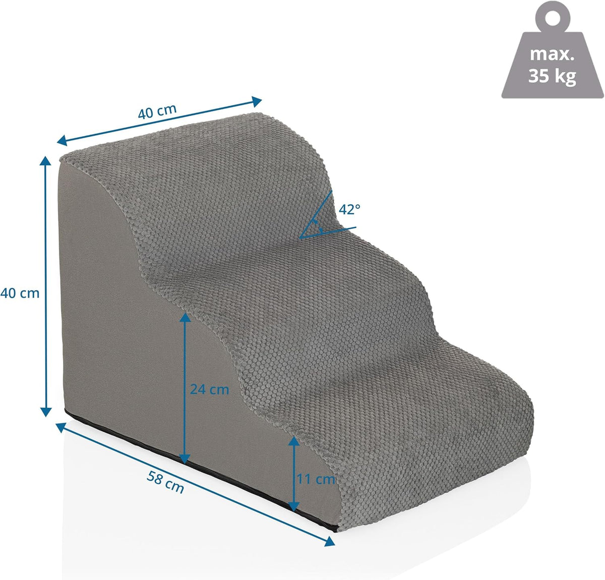 HJH LIVING Haustiertreppe Hundetreppe PAWY STEP 3 Stufe Sofa Aufstieg Tiere - 4064323107453