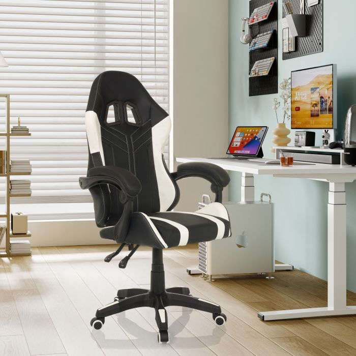 B-Ware My Buero Gamebreaker W02 Gamingstuhl Sessel Bürostuhl Schwarz Weiß