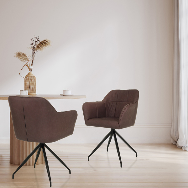 Hjh Living Polsterstuhl Stuhl Elverum Spu Kunstleder Esszimmerstuhl Dunkelbraun B-Ware - 4064323107620