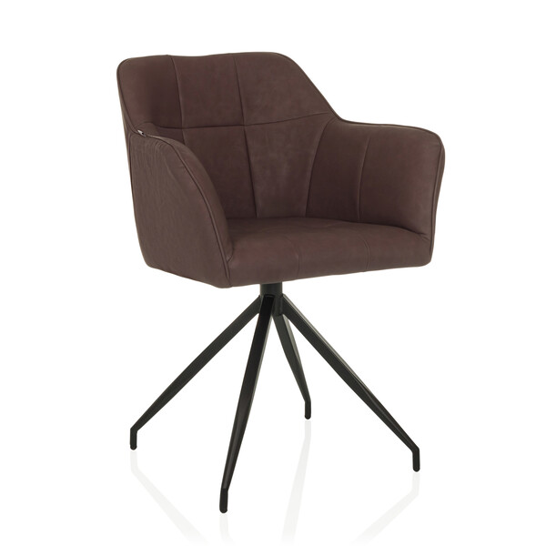 Hjh Living Polsterstuhl Stuhl Elverum Spu Kunstleder Esszimmerstuhl Dunkelbraun B-Ware - 4064323107620