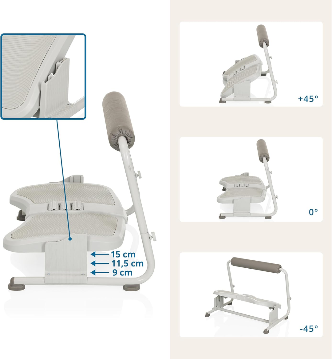 Hjh Office Fußablage Trittbrett Fußstütze Podi Fmw Kunststoff Lichtgrau B-Ware - 4064323107675