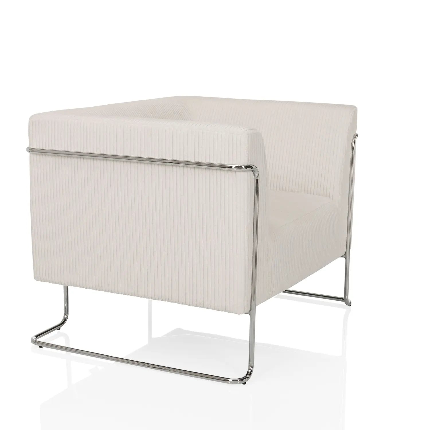 B-Ware Hjh Living Curacao Cord 1 Sitzer Loungesessel Weiß Sessel Sitz Sofa - 4064323107767