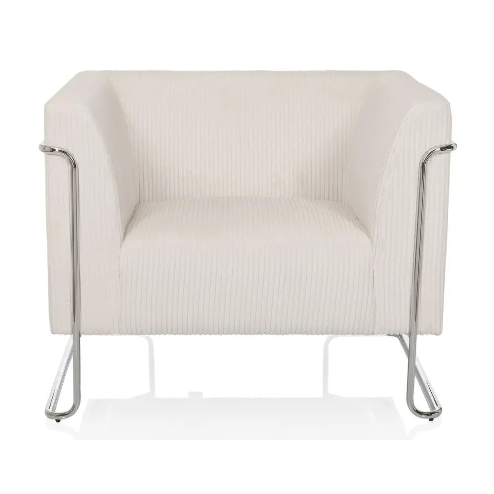 B-Ware Hjh Living Curacao Cord 1 Sitzer Loungesessel Weiß Sessel Sitz Sofa - 4064323107767