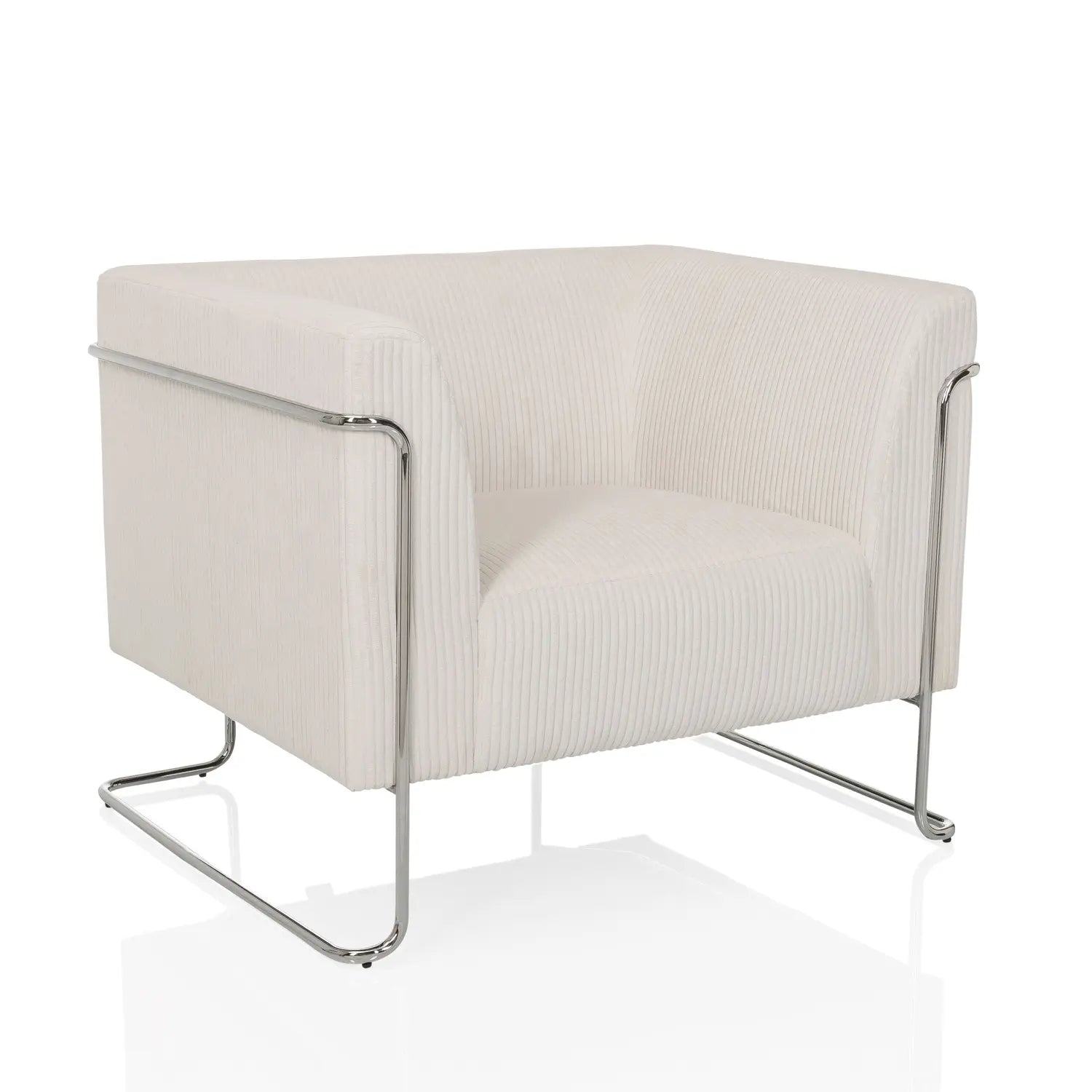 B-Ware Hjh Living Curacao Cord 1 Sitzer Loungesessel Weiß Sessel Sitz Sofa - 4064323107767