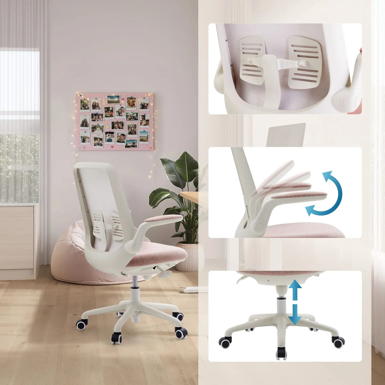 B-Ware Hjh Office Kinderdrehstuhl Schreibtischstuhl Swivelo Rosa Armlehnen Drehstuhl - 4064323107842