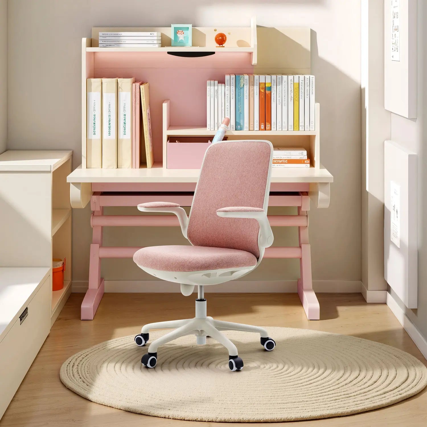 B-Ware Hjh Office Kinderdrehstuhl Schreibtischstuhl Swivelo Rosa Armlehnen Drehstuhl - 4064323107842
