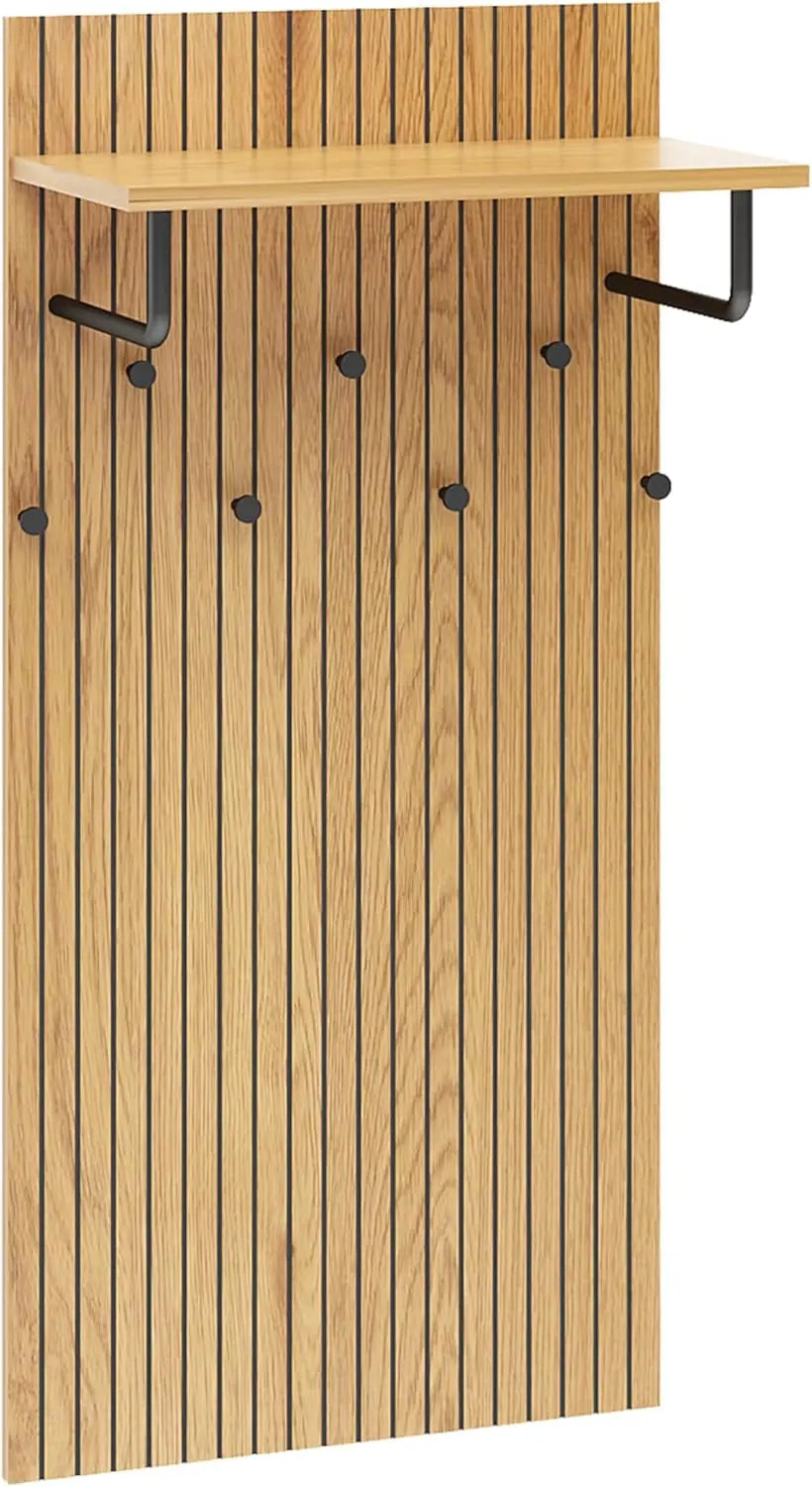 B-Ware Hjh Living Wandgarderobe Garderobenleiste Linno Space Eiche Schwarz Mdf Ablage - 4064323107880