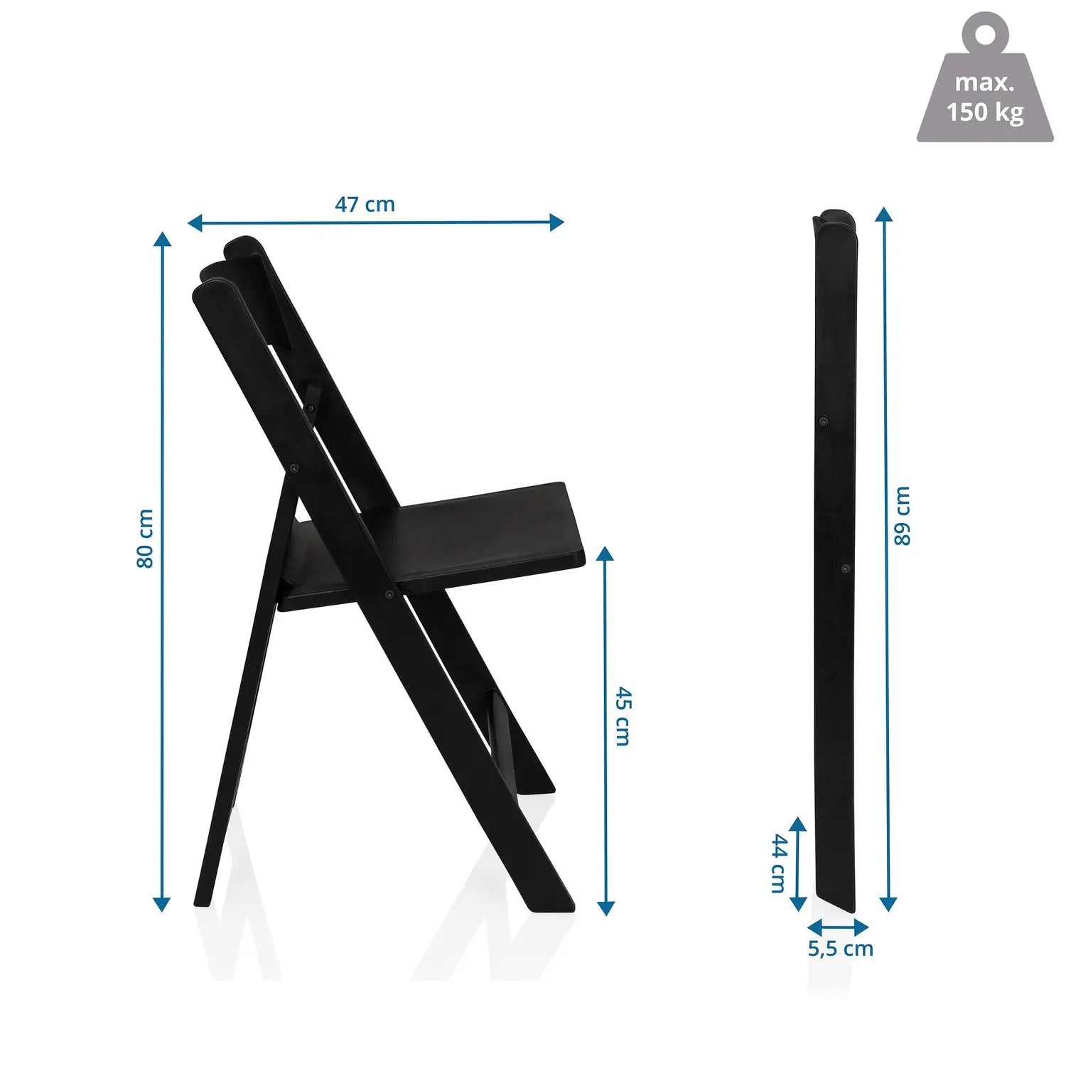 B-Ware Hjh Living Gartenstuhl Travano Klappstuhl Terrasse Kunststoff Schwarz Set 2 Stk - 4064323107941